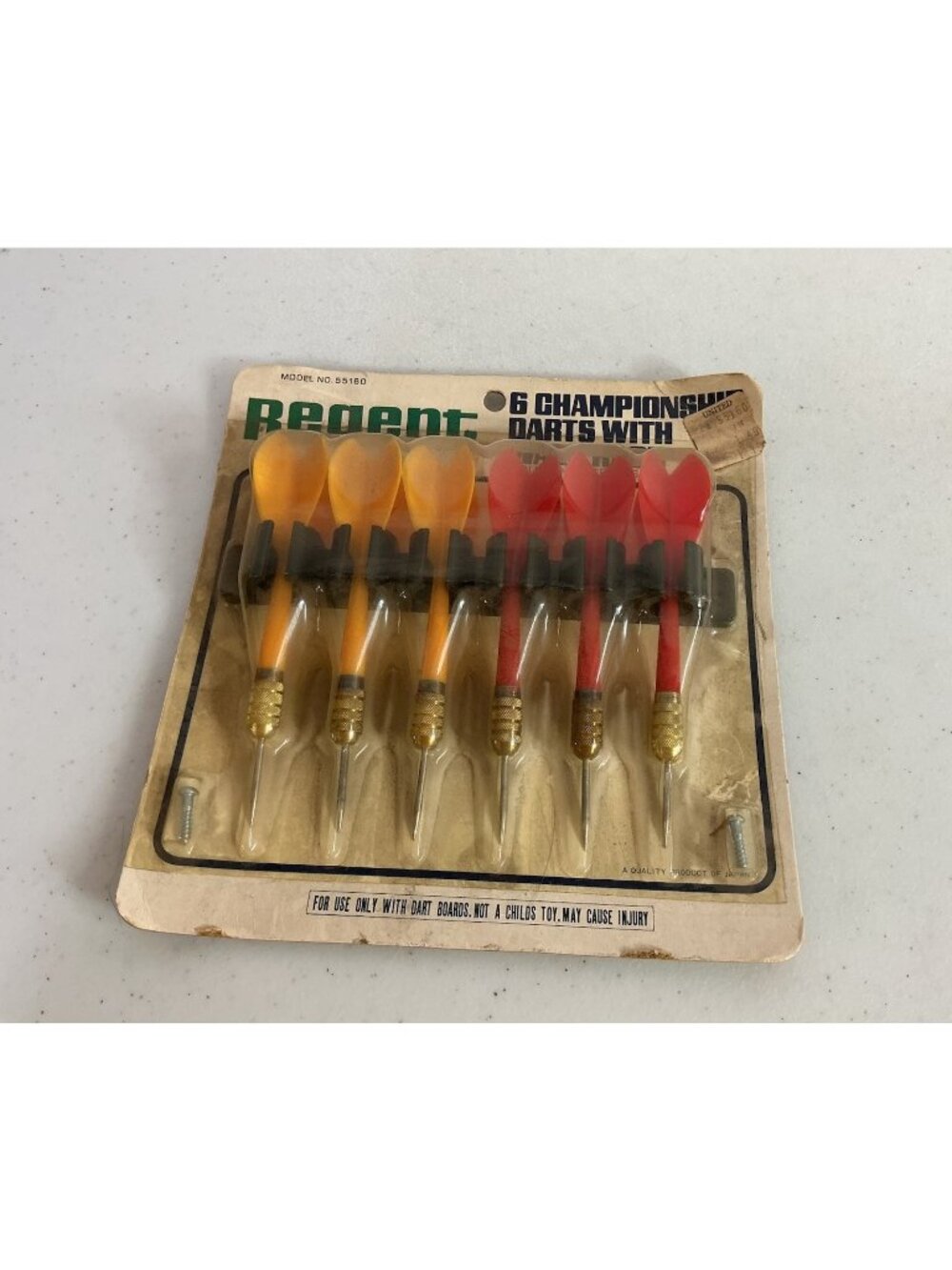 Regent Steel Tip Darts Set Of 6 With Wall Rack New